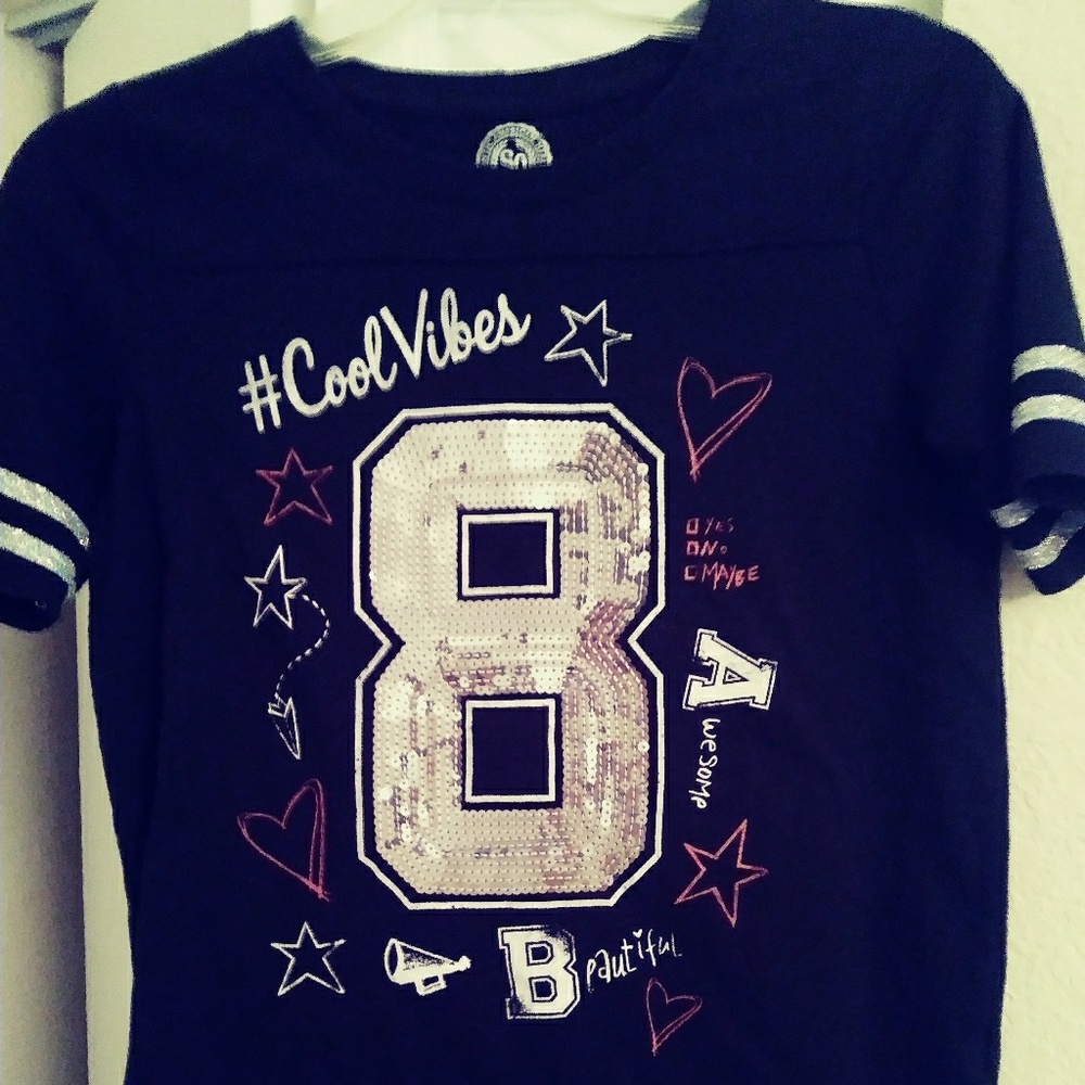 Cool Vibes Sequin Varsity Tee